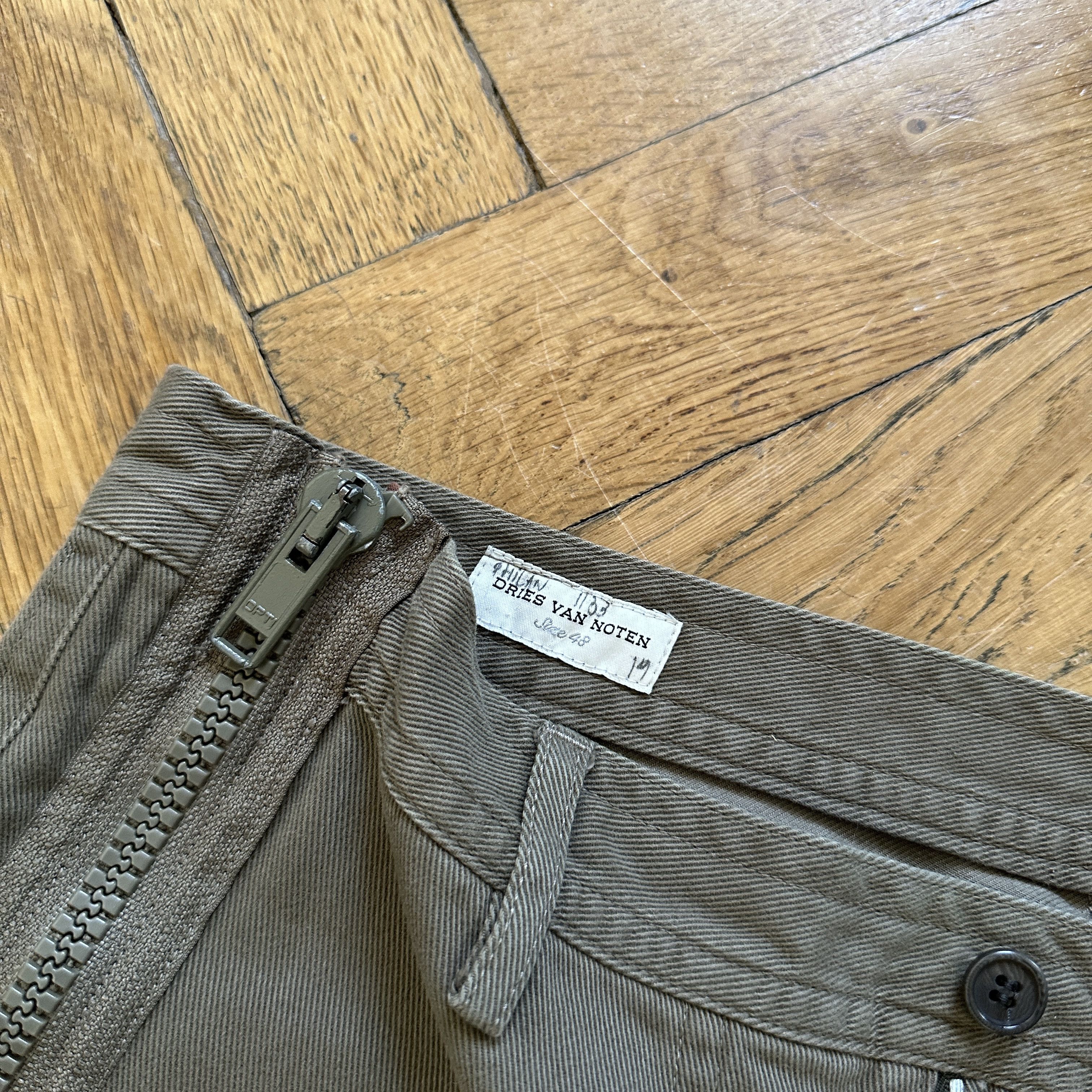 Dries Van Noten AW14 Olive Zippered Moto Biker Pants Size US 32 / EU 48 - 8 Thumbnail