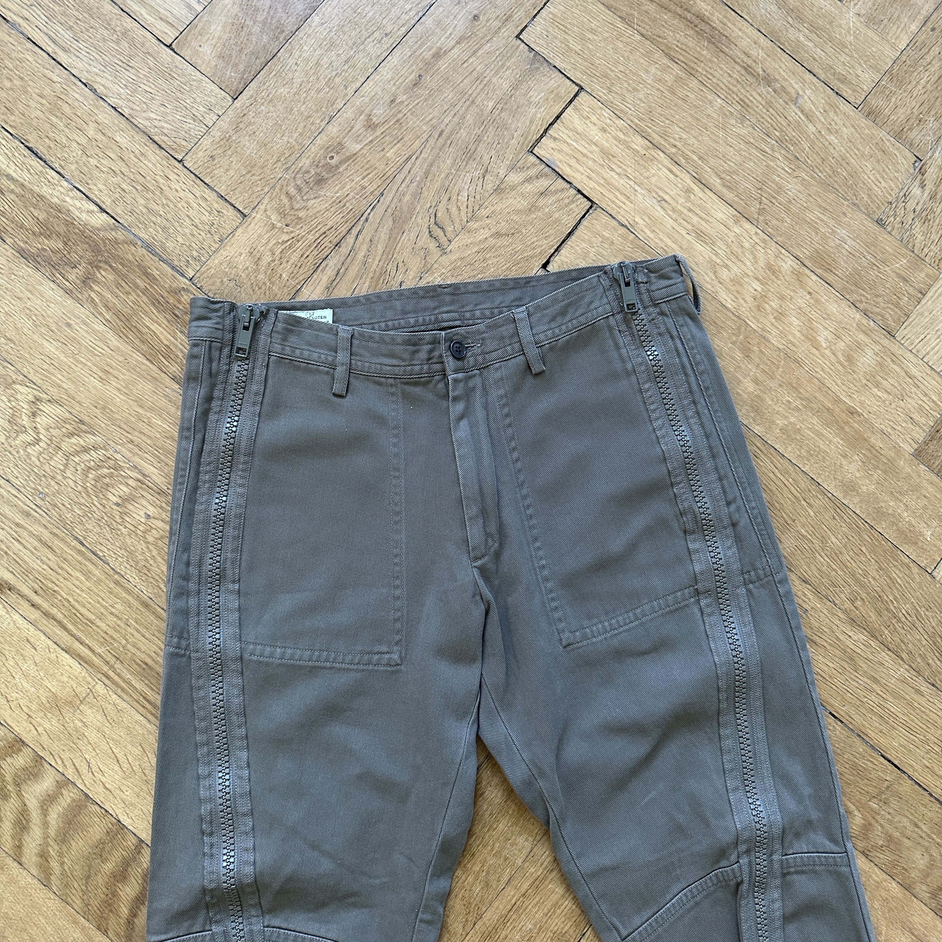 Dries Van Noten AW14 Olive Zippered Moto Biker Pants Size US 32 / EU 48 - 5 Thumbnail