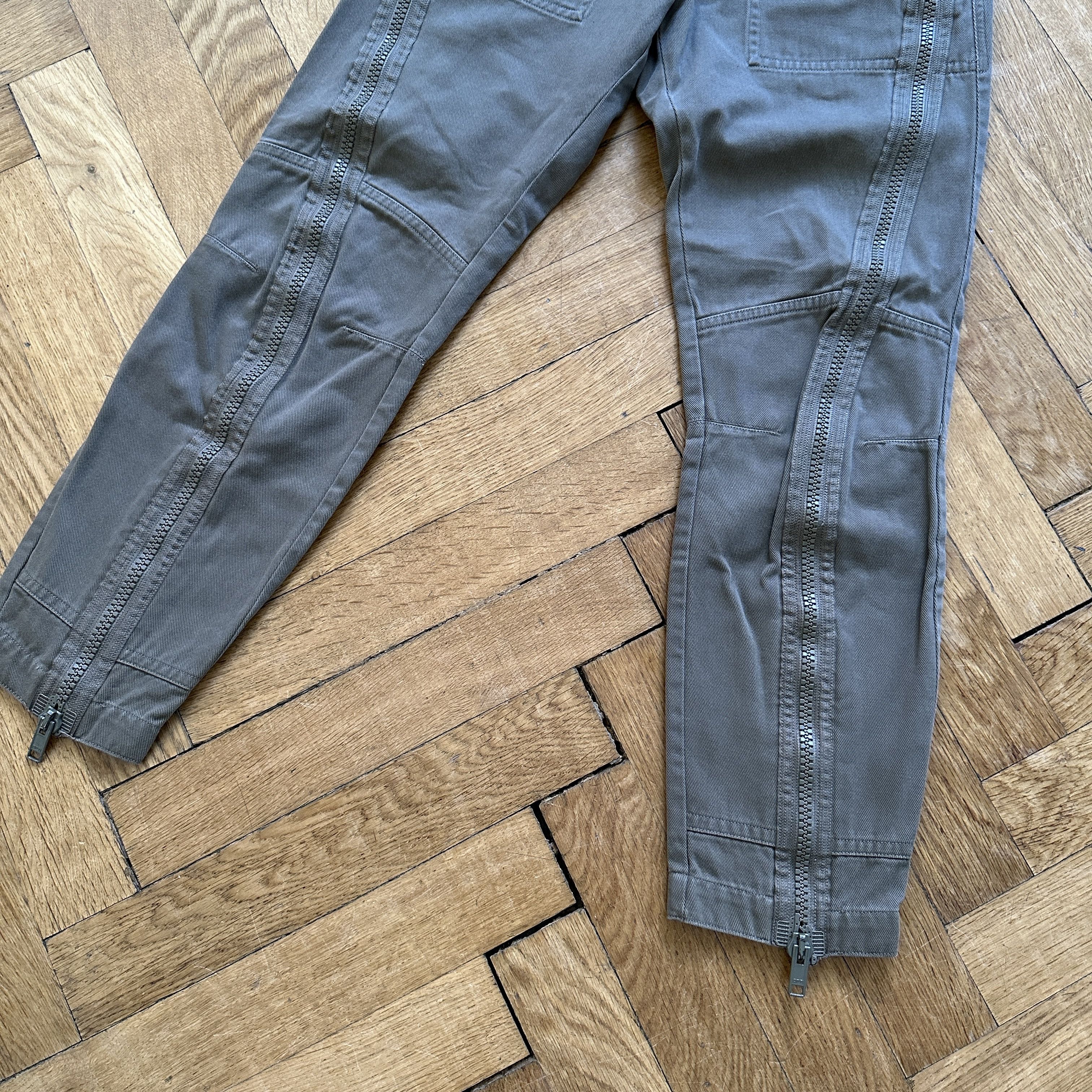 Dries Van Noten AW14 Olive Zippered Moto Biker Pants Size US 32 / EU 48 - 3 Thumbnail
