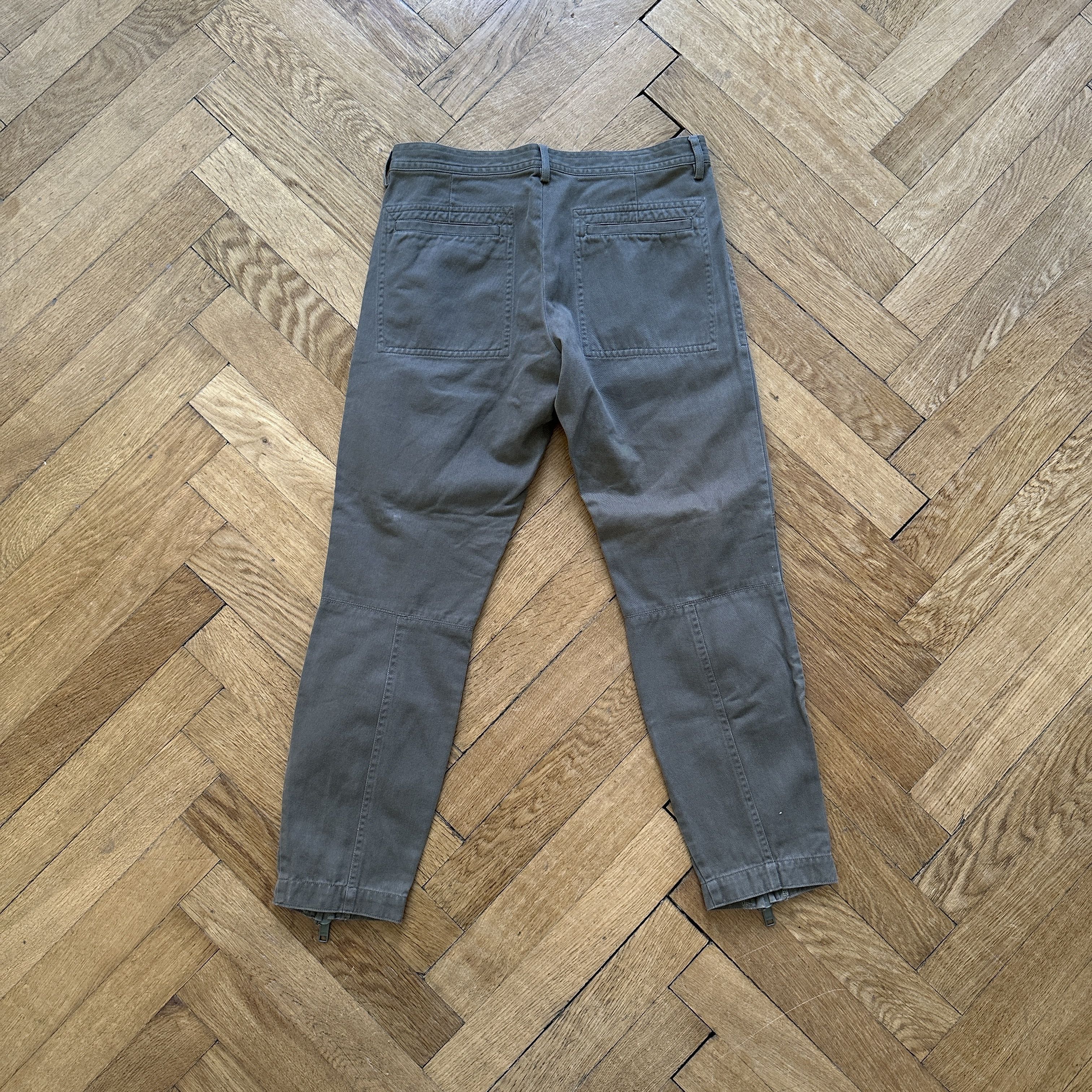 Dries Van Noten AW14 Olive Zippered Moto Biker Pants Size US 32 / EU 48 - 2 Thumbnail