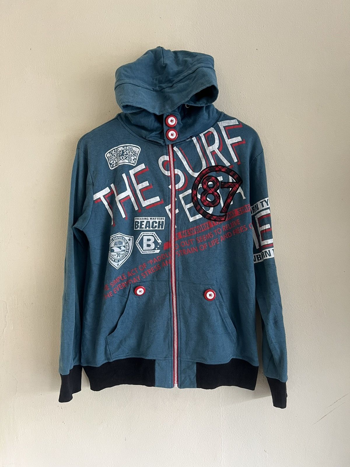 Vintage Vintage Surf Style Big Print Sweatshirt Hoodie Size US M / EU 48-50 / 2 - 2 Thumbnail