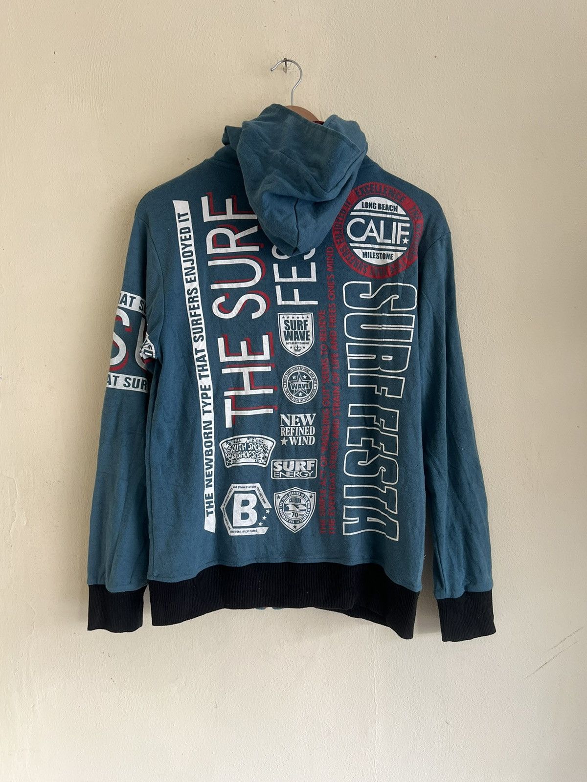 Vintage Vintage Surf Style Big Print Sweatshirt Hoodie Size US M / EU 48-50 / 2 - 1 Thumbnail