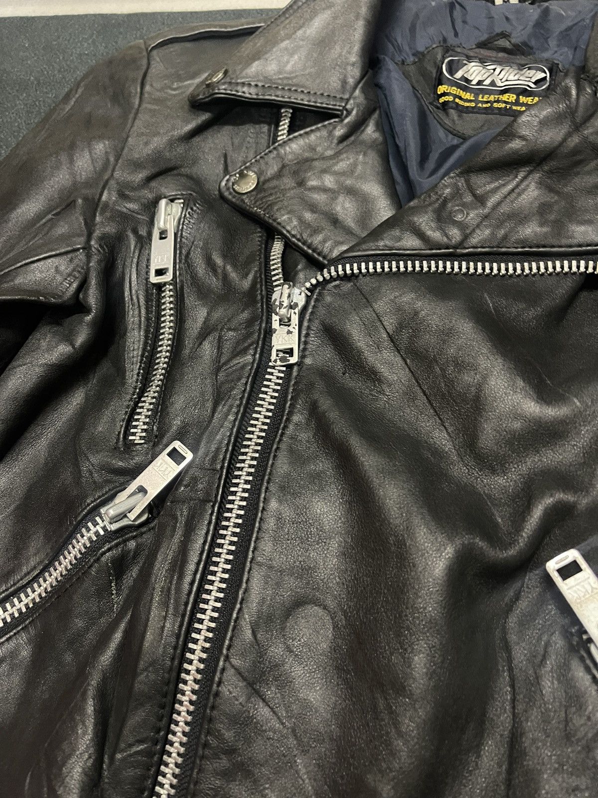 Branded Leather Top rider double collar leather jacket Size US M / EU 48-50 / 2 - 4 Thumbnail