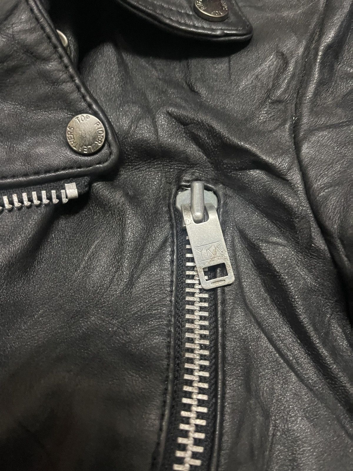 Branded Leather Top rider double collar leather jacket Size US M / EU 48-50 / 2 - 5 Thumbnail