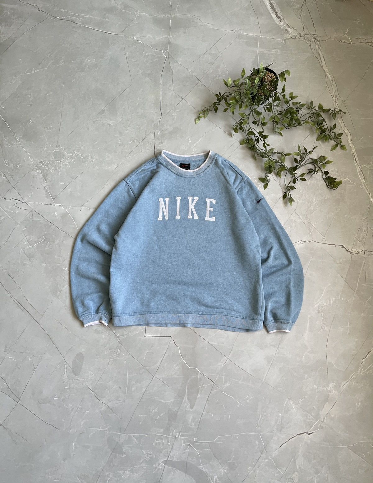 Nike Streetwear Vintage Vintage 90s Nike Big Logo Spellout Baby Blue Sweatshirt Grailed