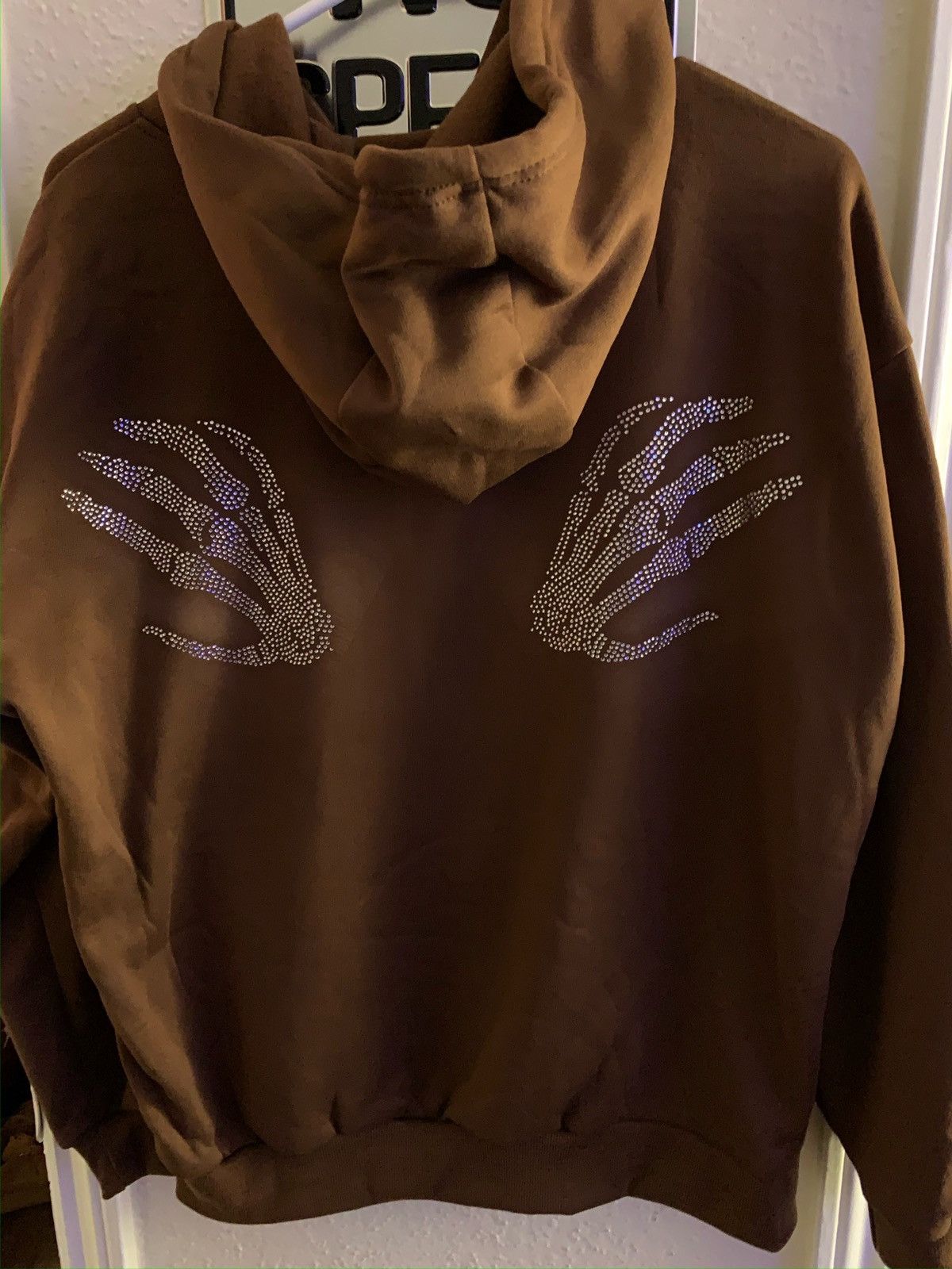 Rhinestones Skeleton Vintage Zip Up Hoodie