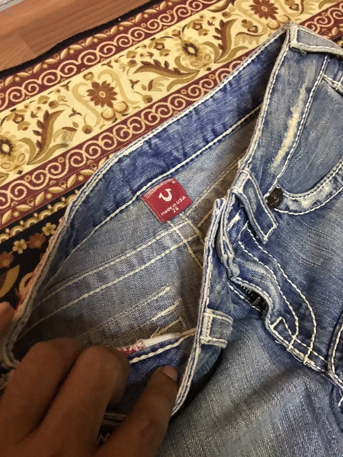 Seditionaries 💥Vtg true religon jean patchwork design w29 Size US 29 - 5 Thumbnail