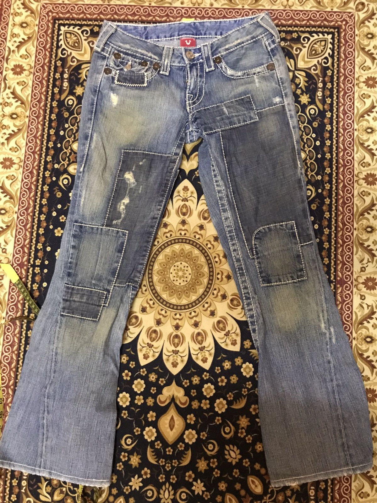Seditionaries 💥Vtg true religon jean patchwork design w29 Size US 29 - 2 Thumbnail