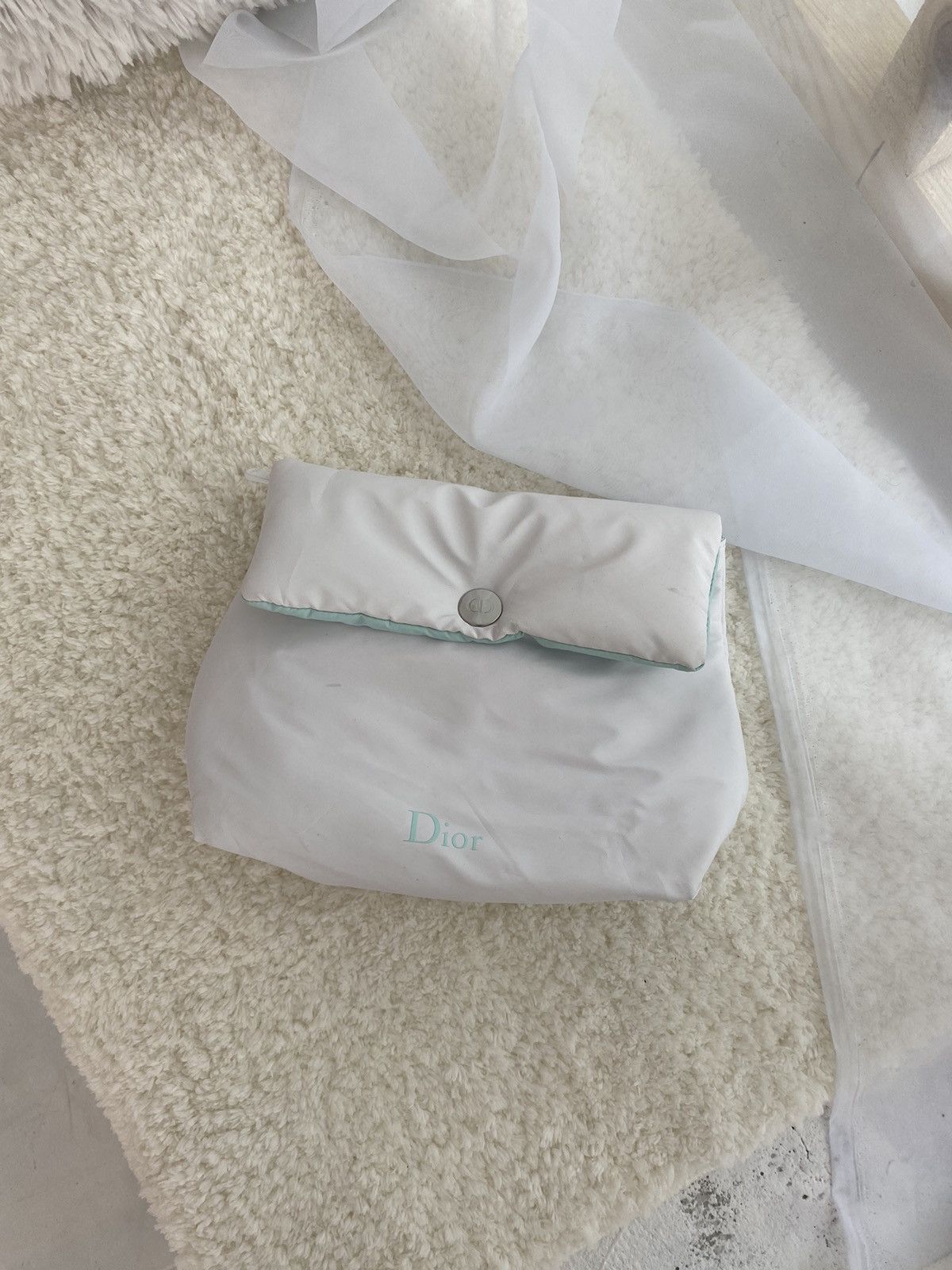 DIOR MINT MONOGRAM COSMETIC BAG