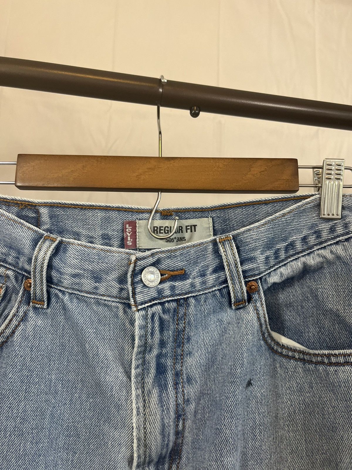 Levi's Levi 505 Faded Released Hem Grunge Jeans Size US 34 / EU 50 - 4 Thumbnail