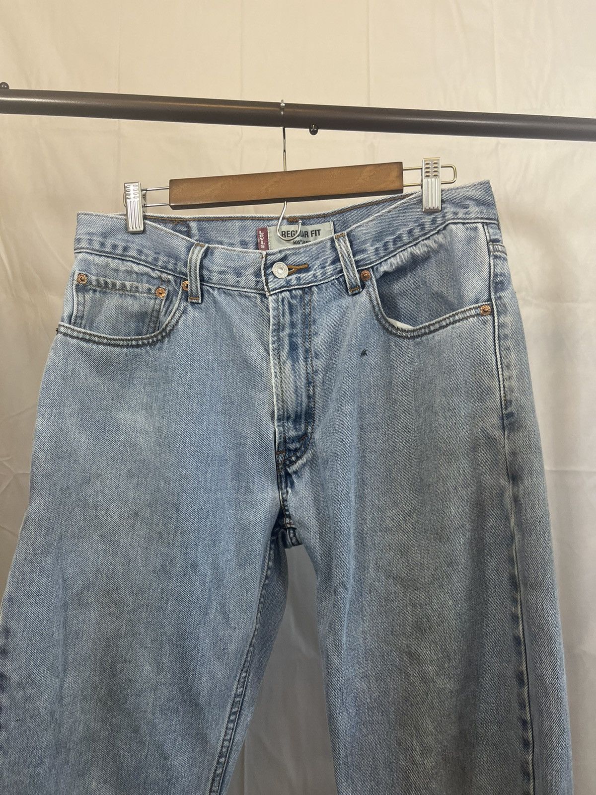 Levi's Levi 505 Faded Released Hem Grunge Jeans Size US 34 / EU 50 - 2 Thumbnail