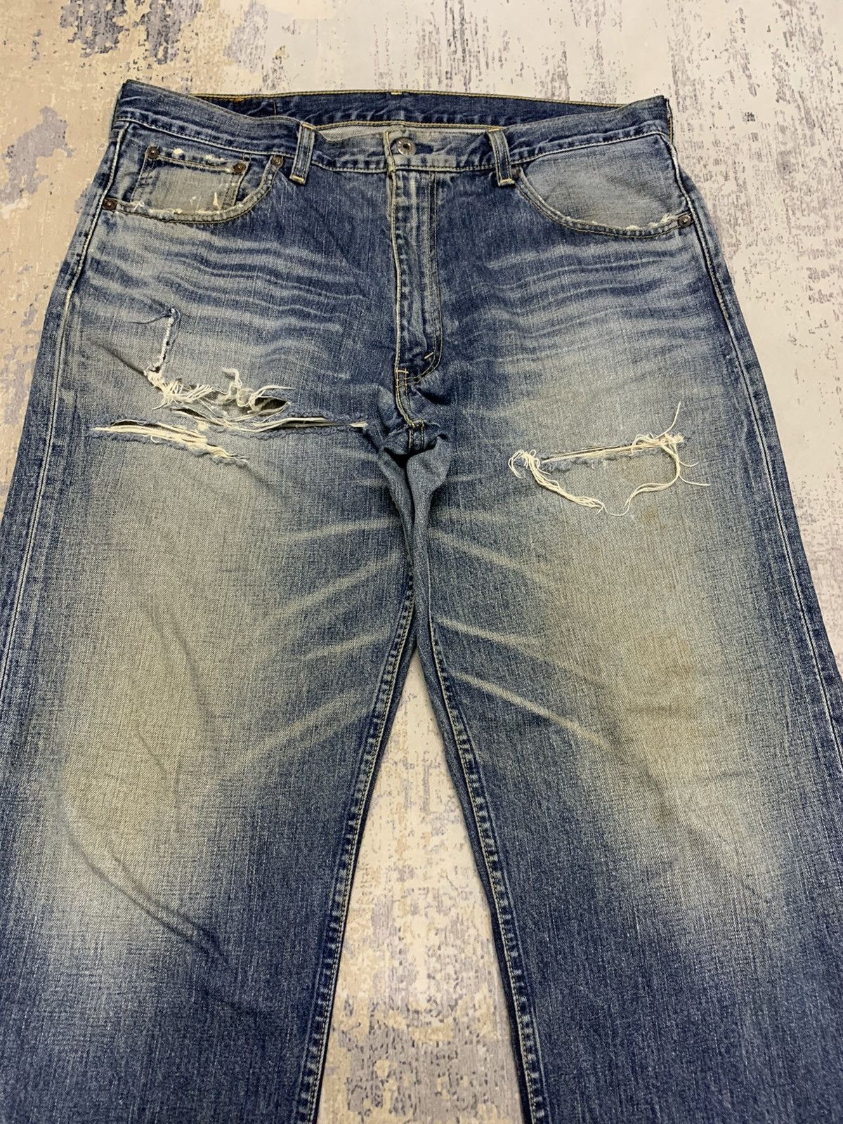 Levi's Vintage Levis 503 Rusty Distressed Denim Jeans 36x30 Size US 36 / EU 52 - 4 Thumbnail