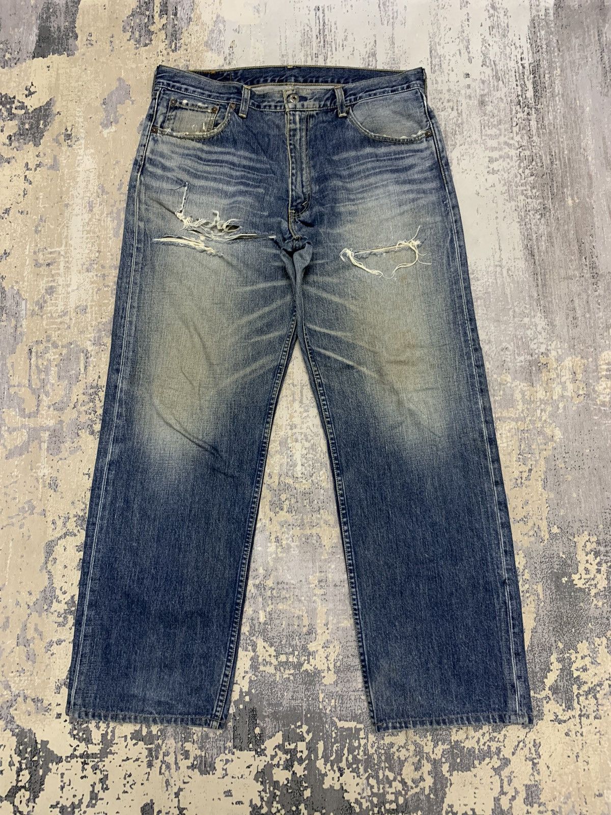 image of Vintage Levis 503 Rusty Distressed Denim Jeans 36X30 in Blue, Men's