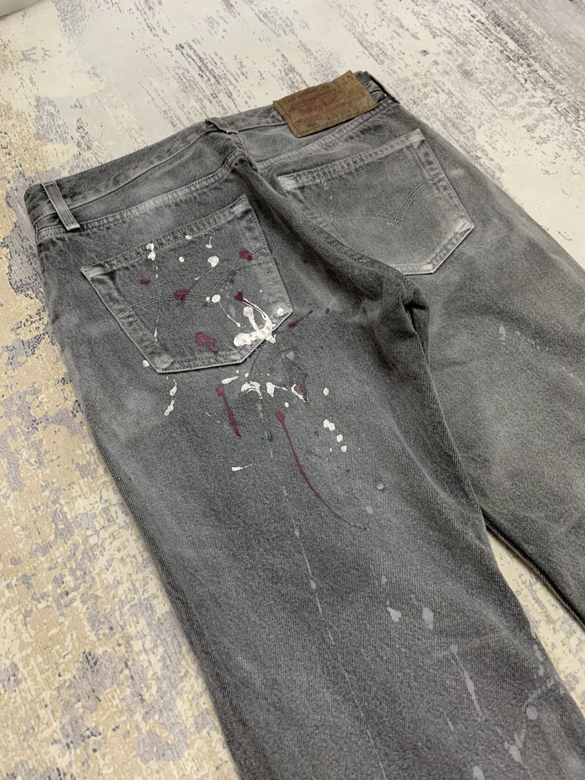 Levi's Vintage Levis 501 Paint Splatter Jeans 31x30.5 Size US 31 - 9 Thumbnail