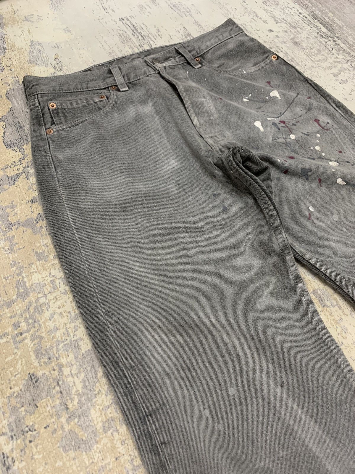 Levi's Vintage Levis 501 Paint Splatter Jeans 31x30.5 Size US 31 - 2 Thumbnail
