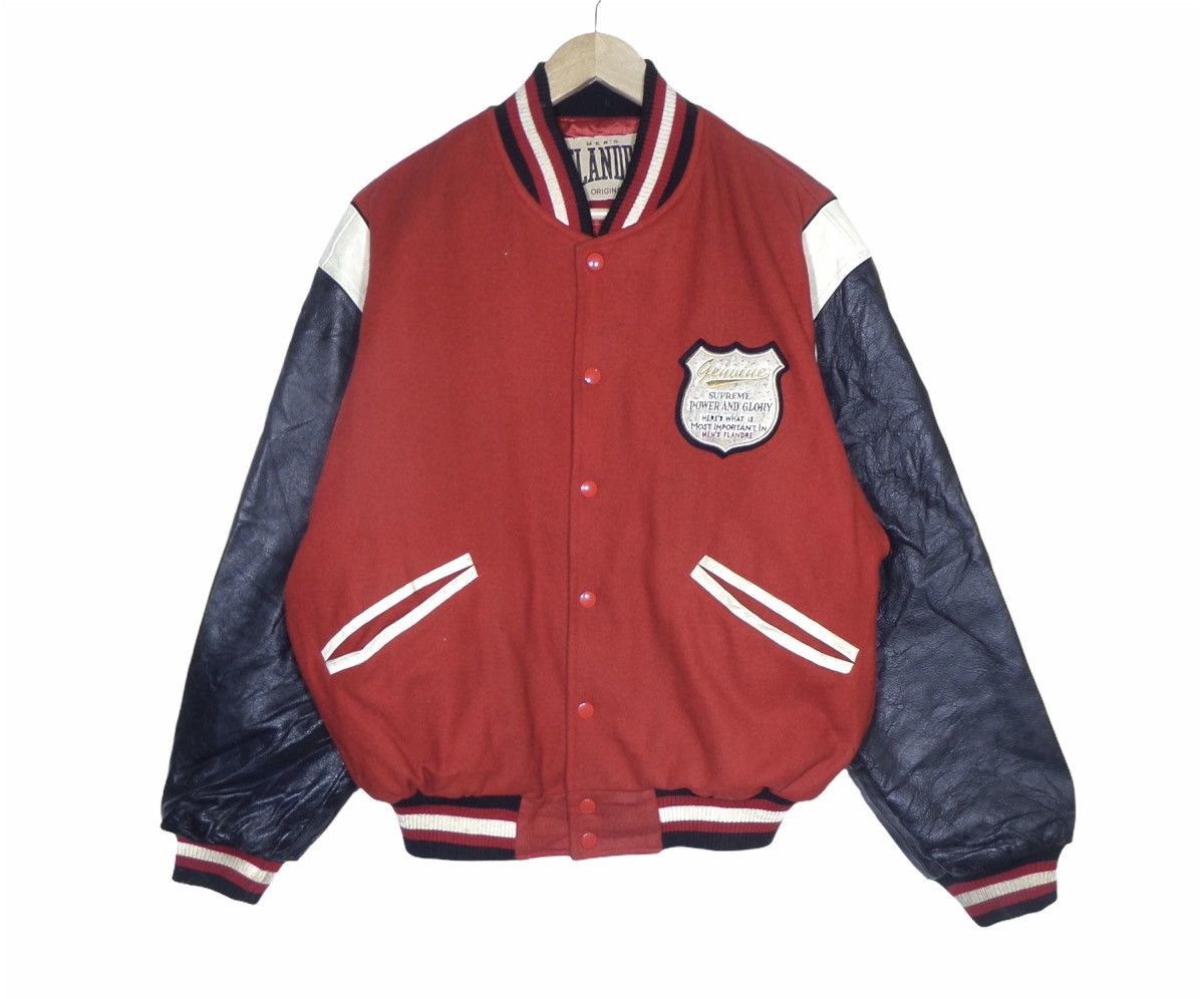 Other Vintage varsity jacket Designer Men Flandre japanese brand Size US L / EU 52-54 / 3 - 2 Thumbnail