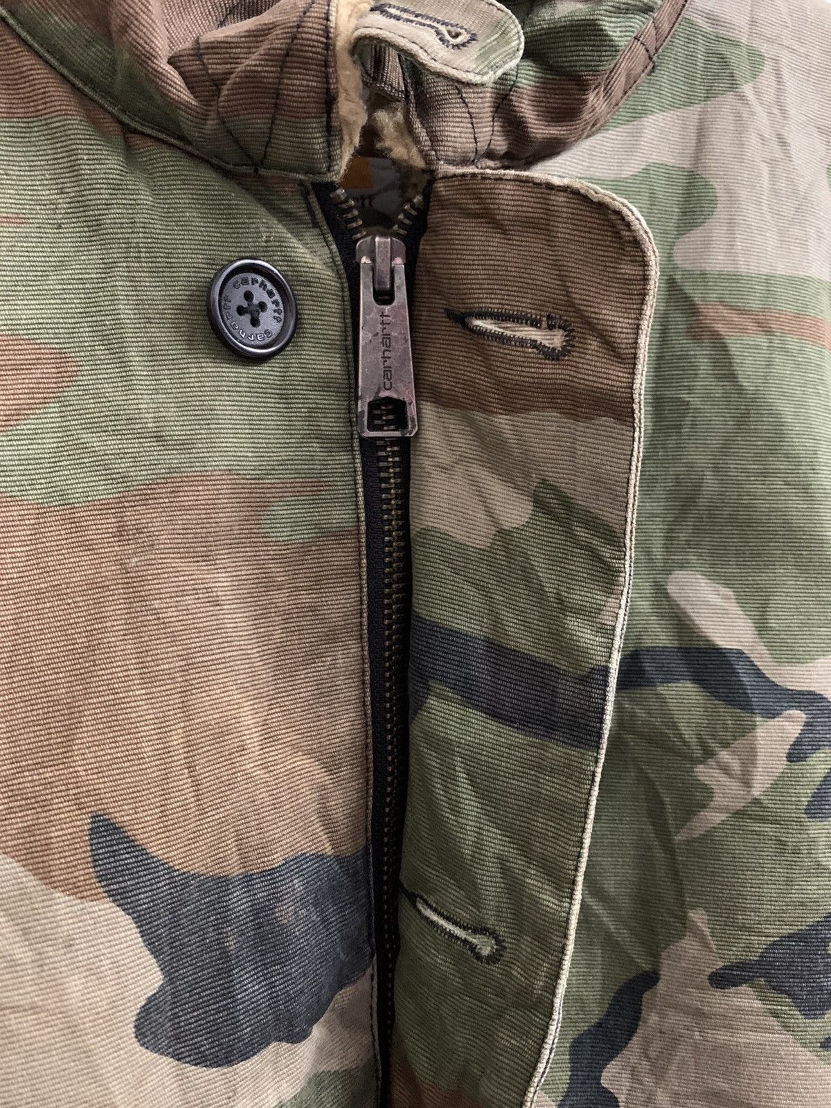 Carhartt Distressed Carhartt WIP Sheffield Camo Sherpa Jacket Size US S / EU 44-46 / 1 - 22 Thumbnail