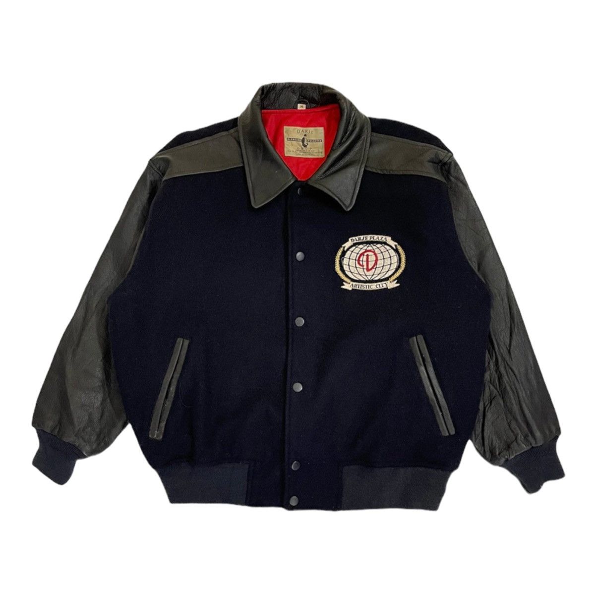 Vintage Vintage Varsity jacket japanese brand Darje Plaza leather Size US M / EU 48-50 / 2 - 2 Thumbnail