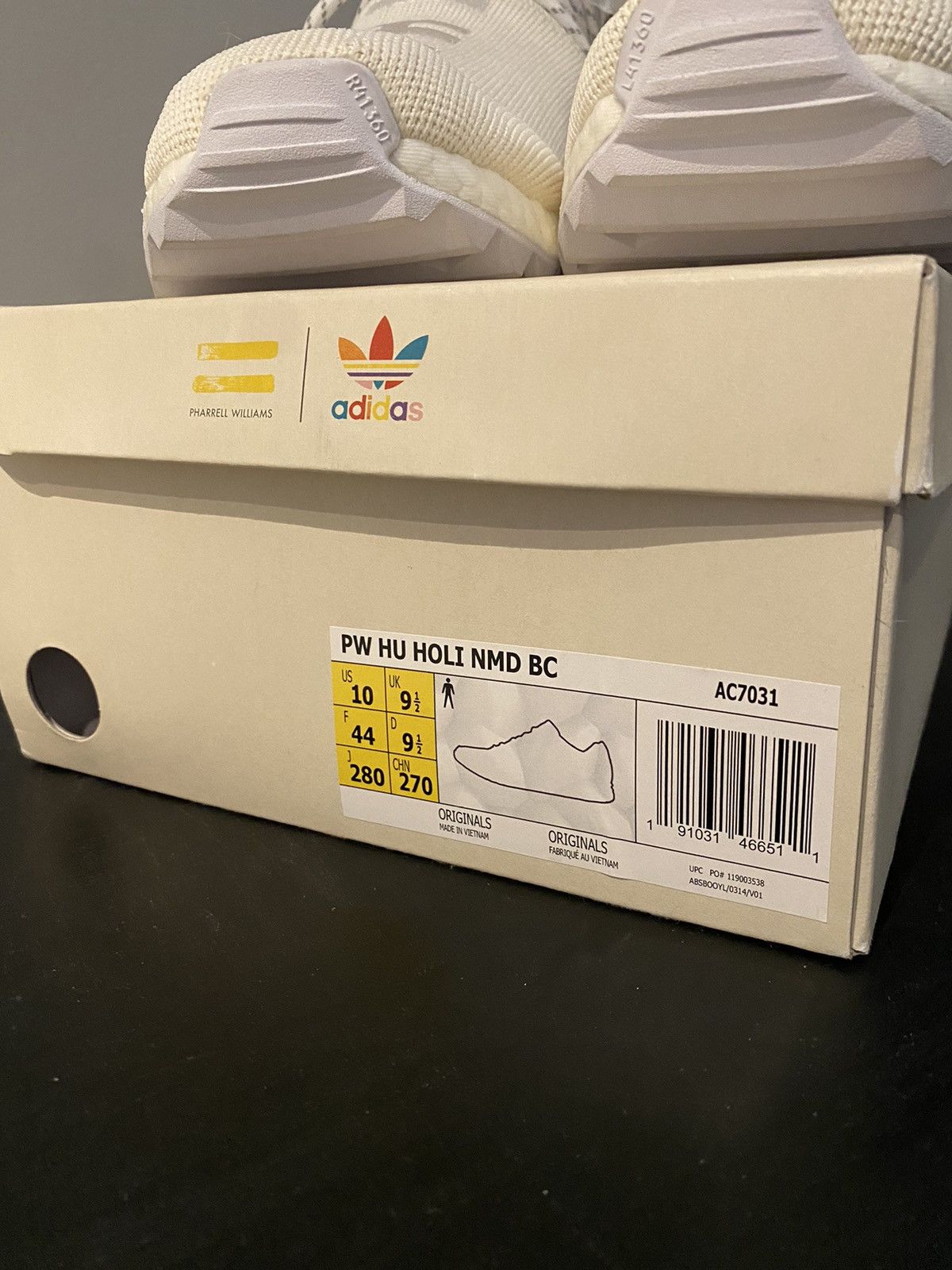Adidas × Pharrell Adidas Human Race NMD Blanc Canvas Size US 10 / EU 43 - 3 Thumbnail