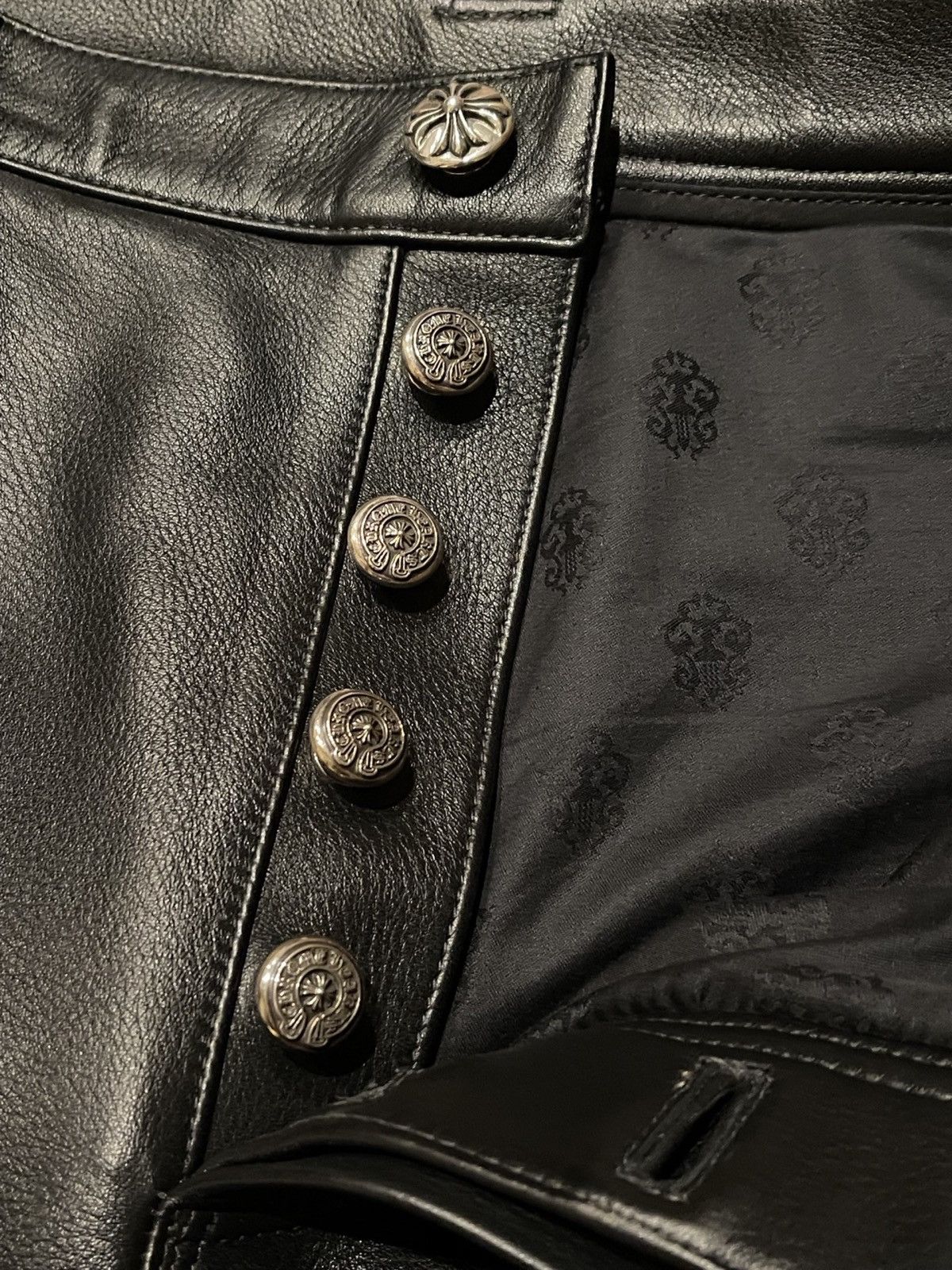 Chrome Hearts Leather Fleur Knee Carpenter Pants Size US 32 / EU 48 - 11 Thumbnail