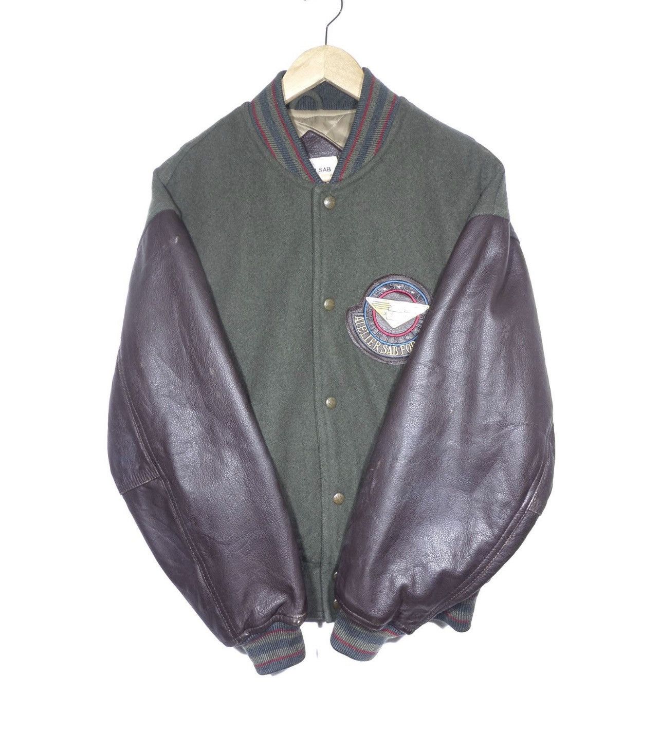 Vintage Vintage varsity jacket Atelier Sab leather jacket Size US L / EU 52-54 / 3 - 4 Thumbnail