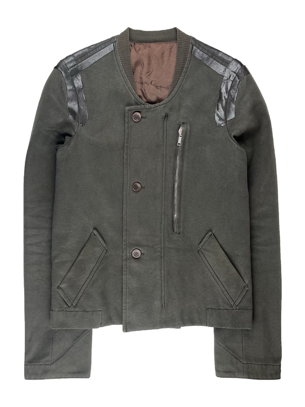 Pre-owned Rick Owens Ss05  Scorpio Taped Flight Jacket In Brown
