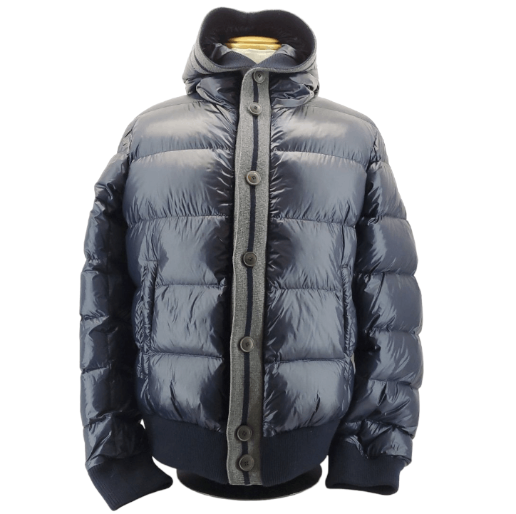 image of Moncler Navy Cesar Giubboto Quilted Down Jacket, Men's (Size Medium)