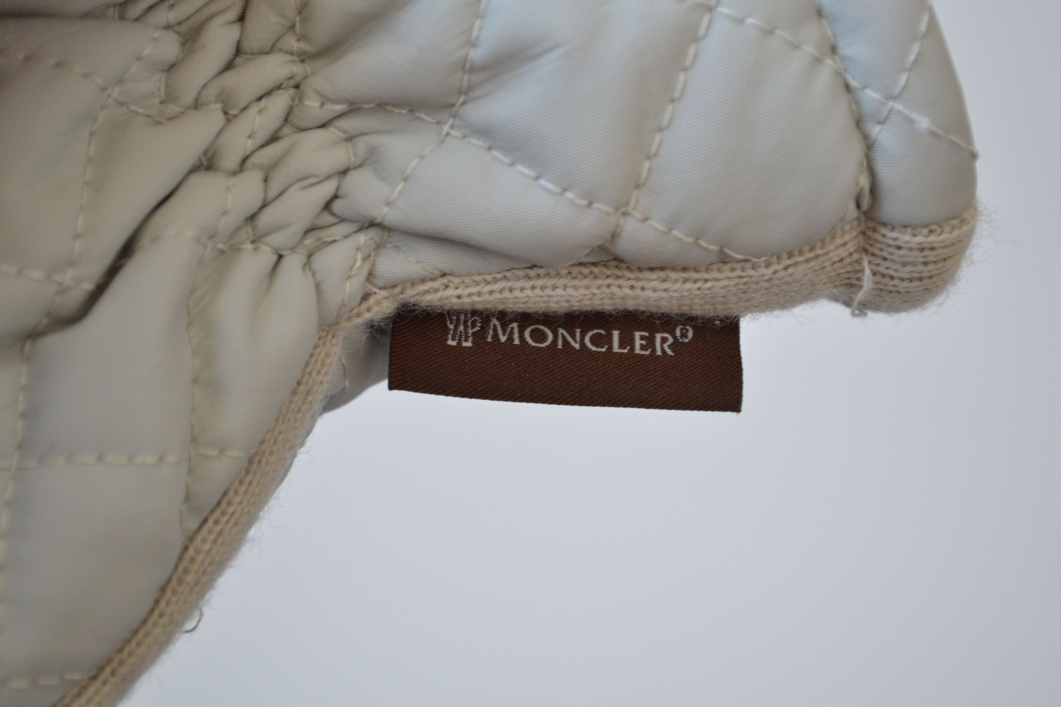 Moncler 🔴 MONCLER Gloves Logo Quilted Light Blue Badge 90s Size ONE SIZE - 4 Thumbnail