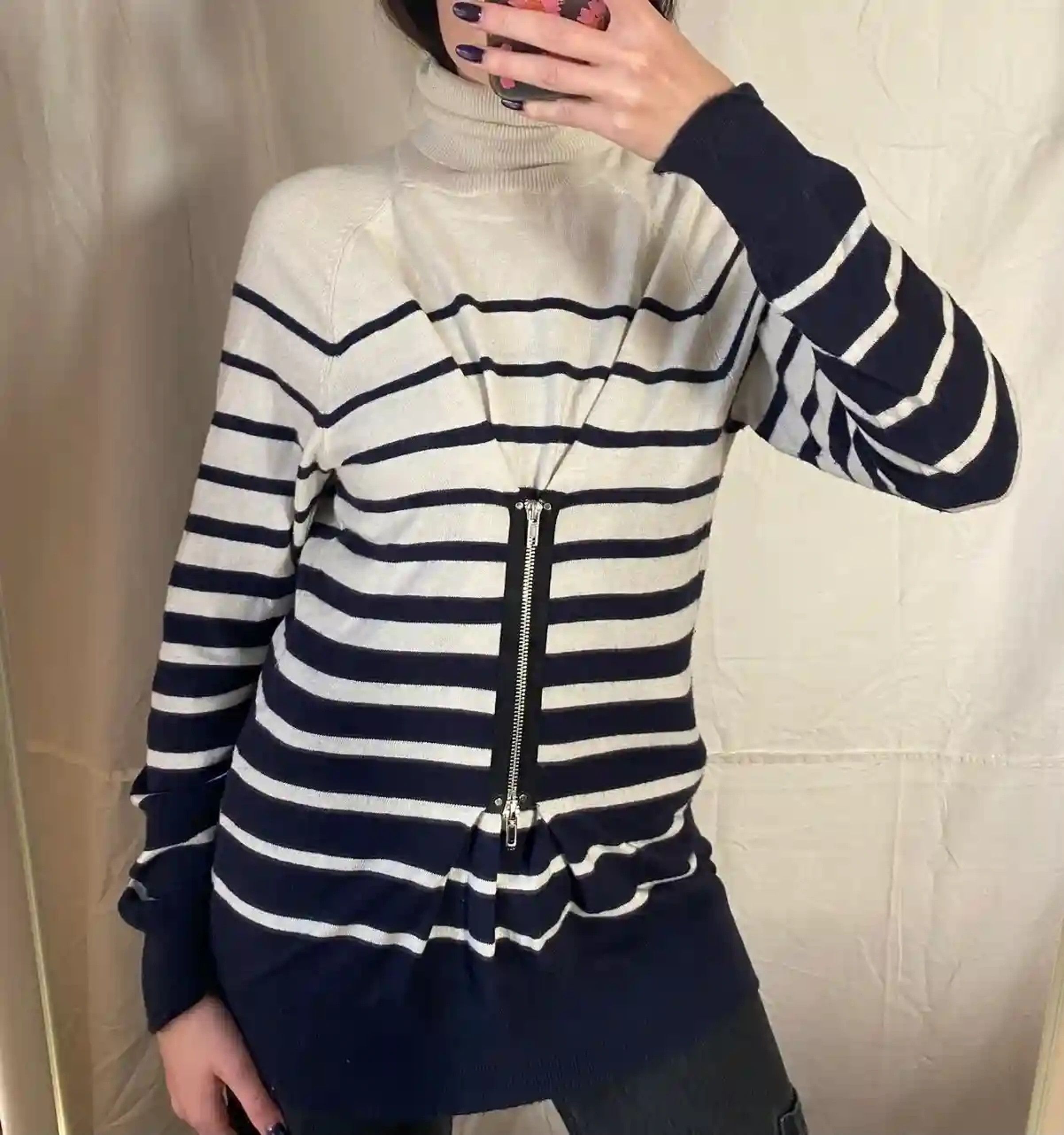 Jean Paul Gaultier Jean Paul Gaultier Sweater Striped Jumper Zip Lindex Blue Size M / US 6-8 / IT 42-44 - 4 Thumbnail