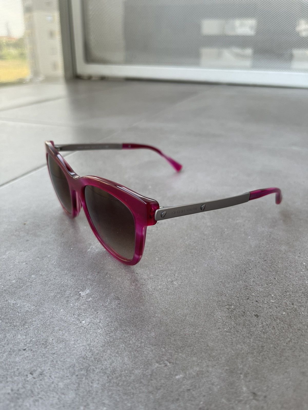 Emporio Armani Giorgio Armani AR8011 5182/13 Pink Silver Cat EyesSunglasses Size ONE SIZE - 4 Thumbnail