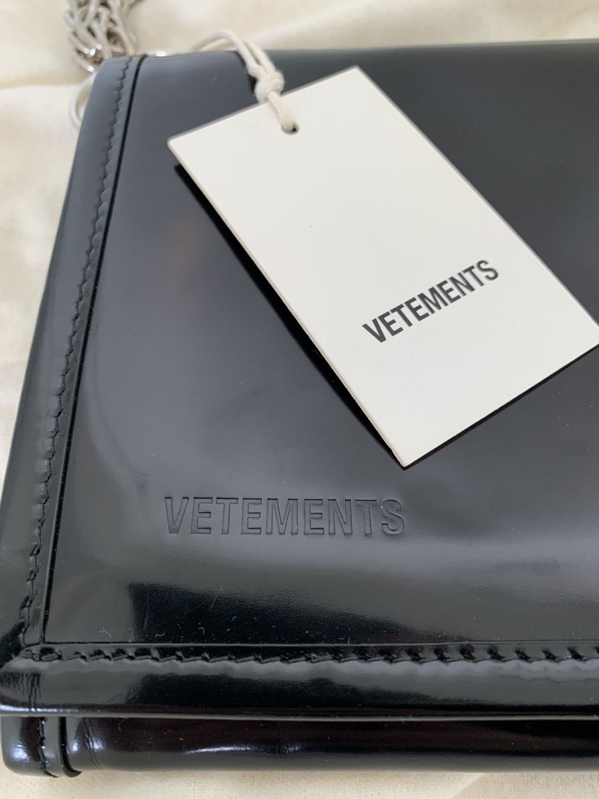 Eastpak × Vetements (NWT $3850) SS’17 Leather clutch bag with chain Size ONE SIZE - 4 Thumbnail