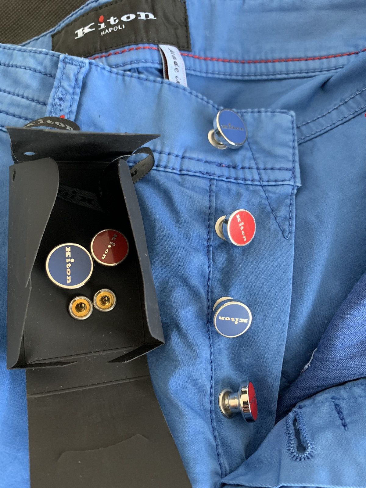 Kiton RRP $1200 Kiton Blue cotton Trousers Size US 30 / EU 46 - 6 Thumbnail