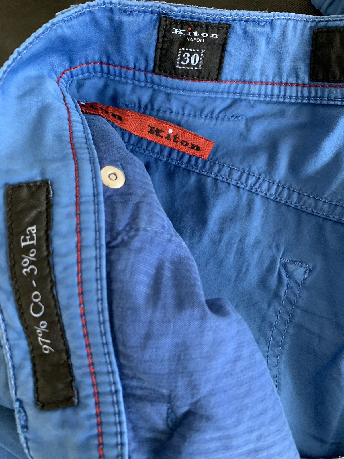 Kiton RRP $1200 Kiton Blue cotton Trousers Size US 30 / EU 46 - 7 Thumbnail