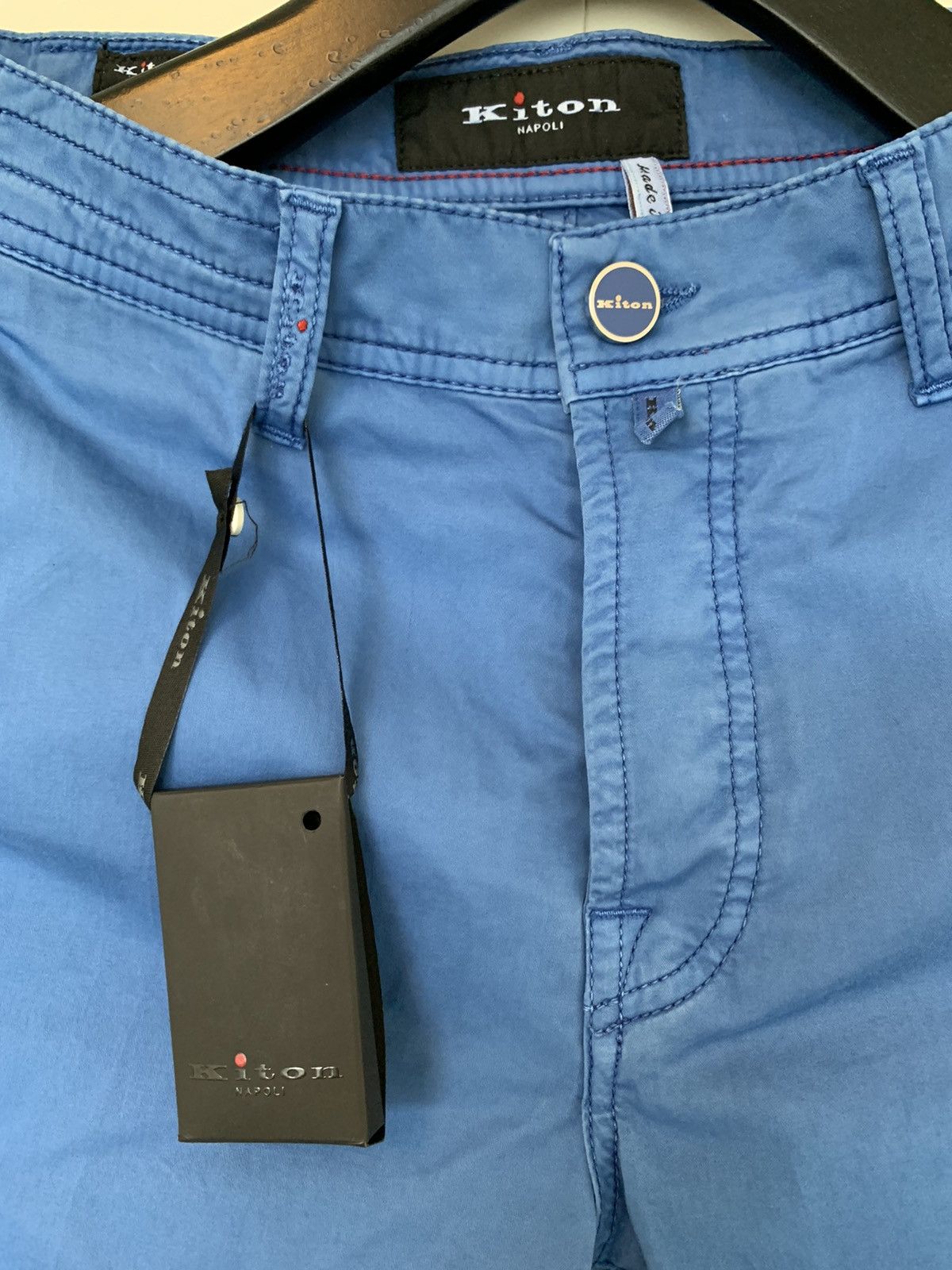 Kiton RRP $1200 Kiton Blue cotton Trousers Size US 30 / EU 46 - 2 Thumbnail