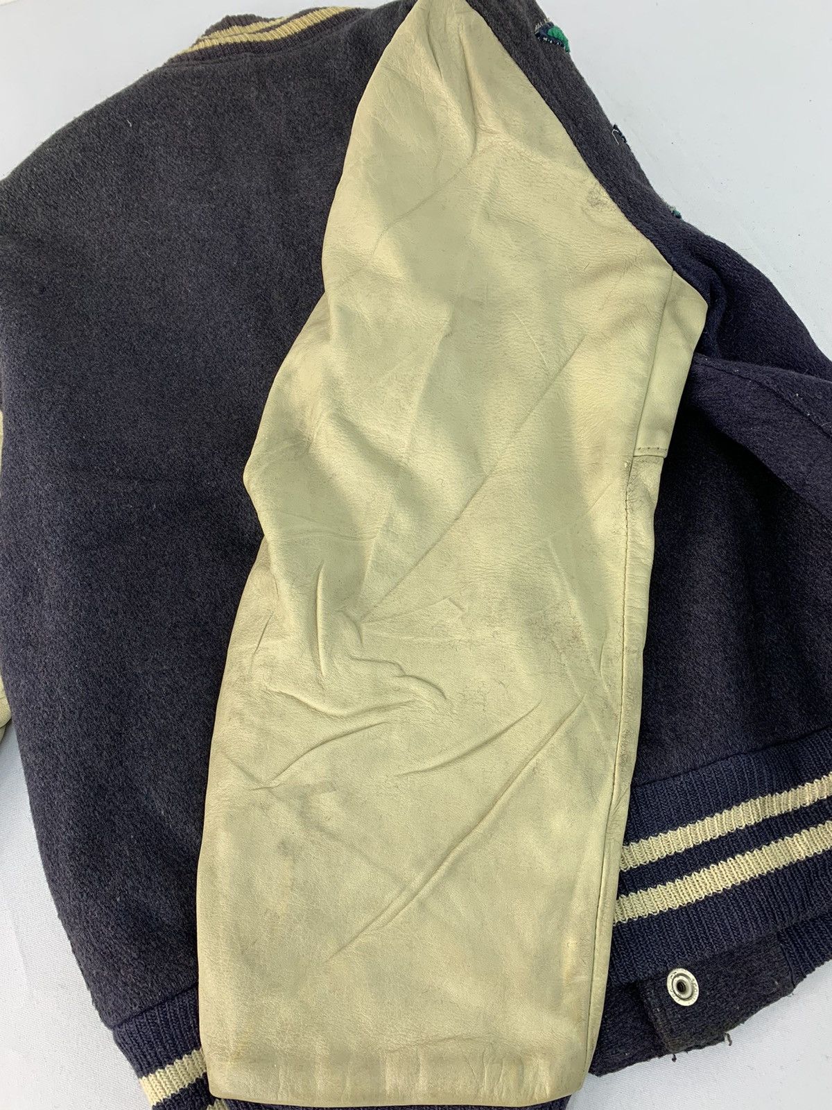 Golden Bear Vintage 80s USA Rare Leather Sleeve Varsity Padded Jacket Size US M / EU 48-50 / 2 - 15 Thumbnail