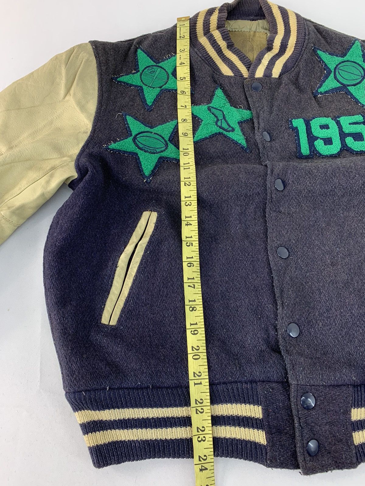 Golden Bear Vintage 80s USA Rare Leather Sleeve Varsity Padded Jacket Size US M / EU 48-50 / 2 - 11 Thumbnail