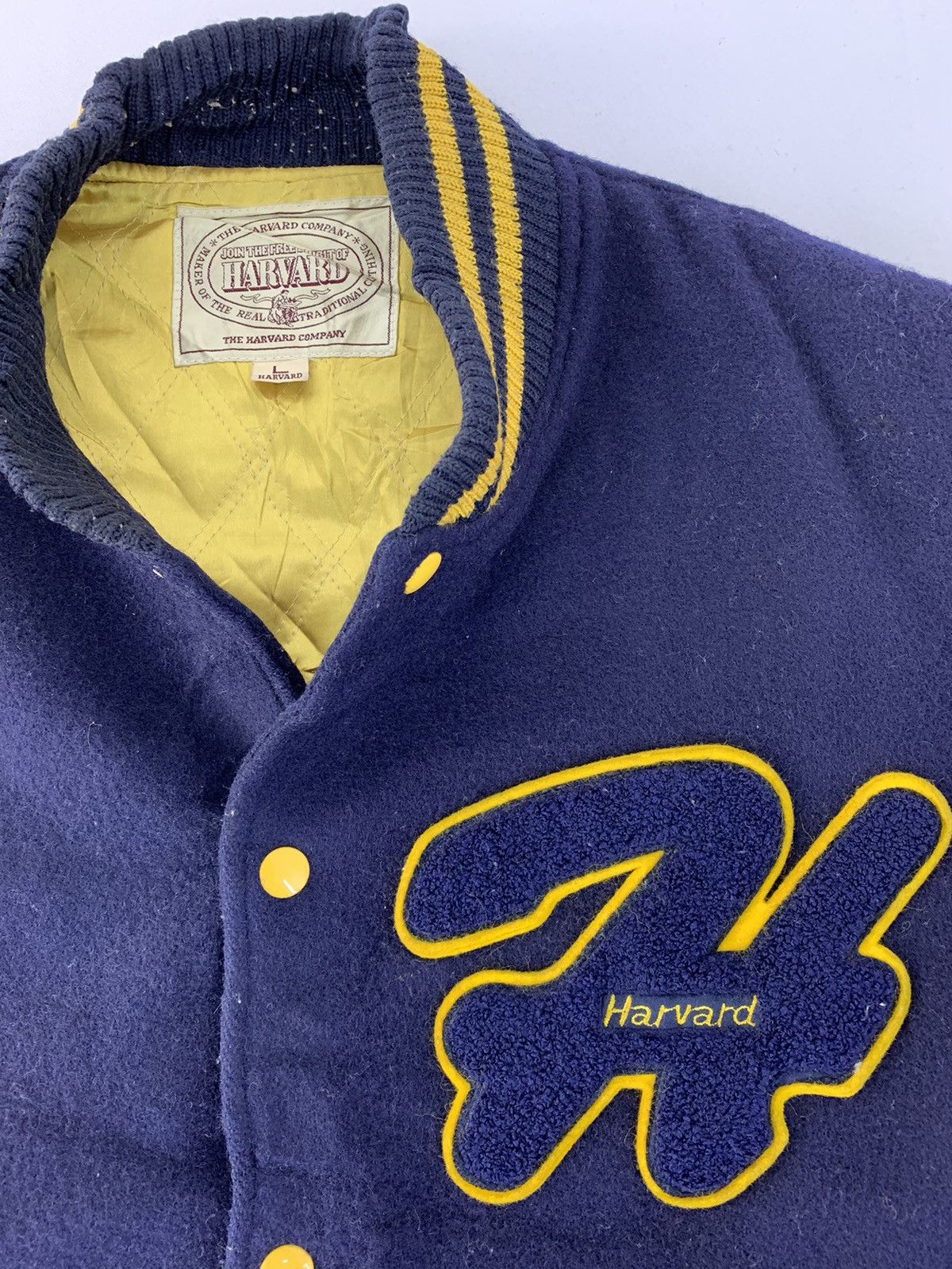 Grailed Varsity Jacket Harvard Company Embroidery Logo Snap Button Size US L / EU 52-54 / 3 - 3 Thumbnail