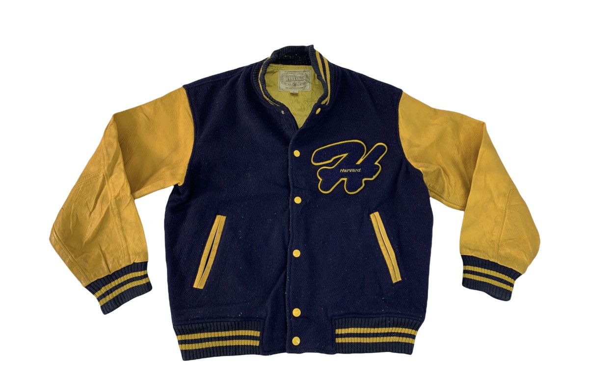 Varsity Jacket Harvard Company Embroidery Logo Snap Button