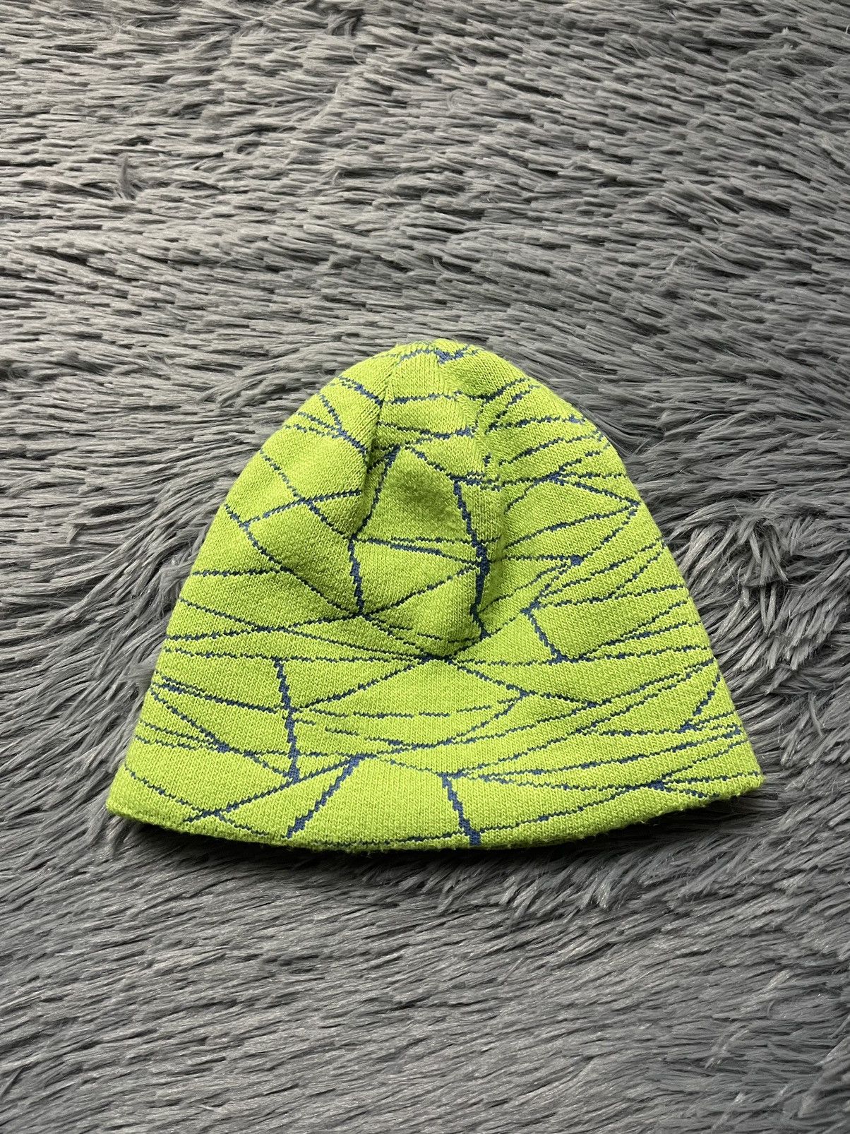 Japanese Brand × Spyder Spyder neon green web print gorpcore style Y2K beanie Size ONE SIZE - 3 Thumbnail