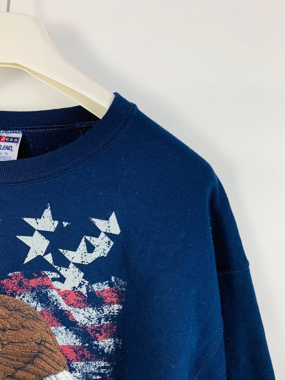 Vintage Vintage sweatshirt eagle blue cotton XL Size US XL / EU 56 / 4 - 3 Thumbnail
