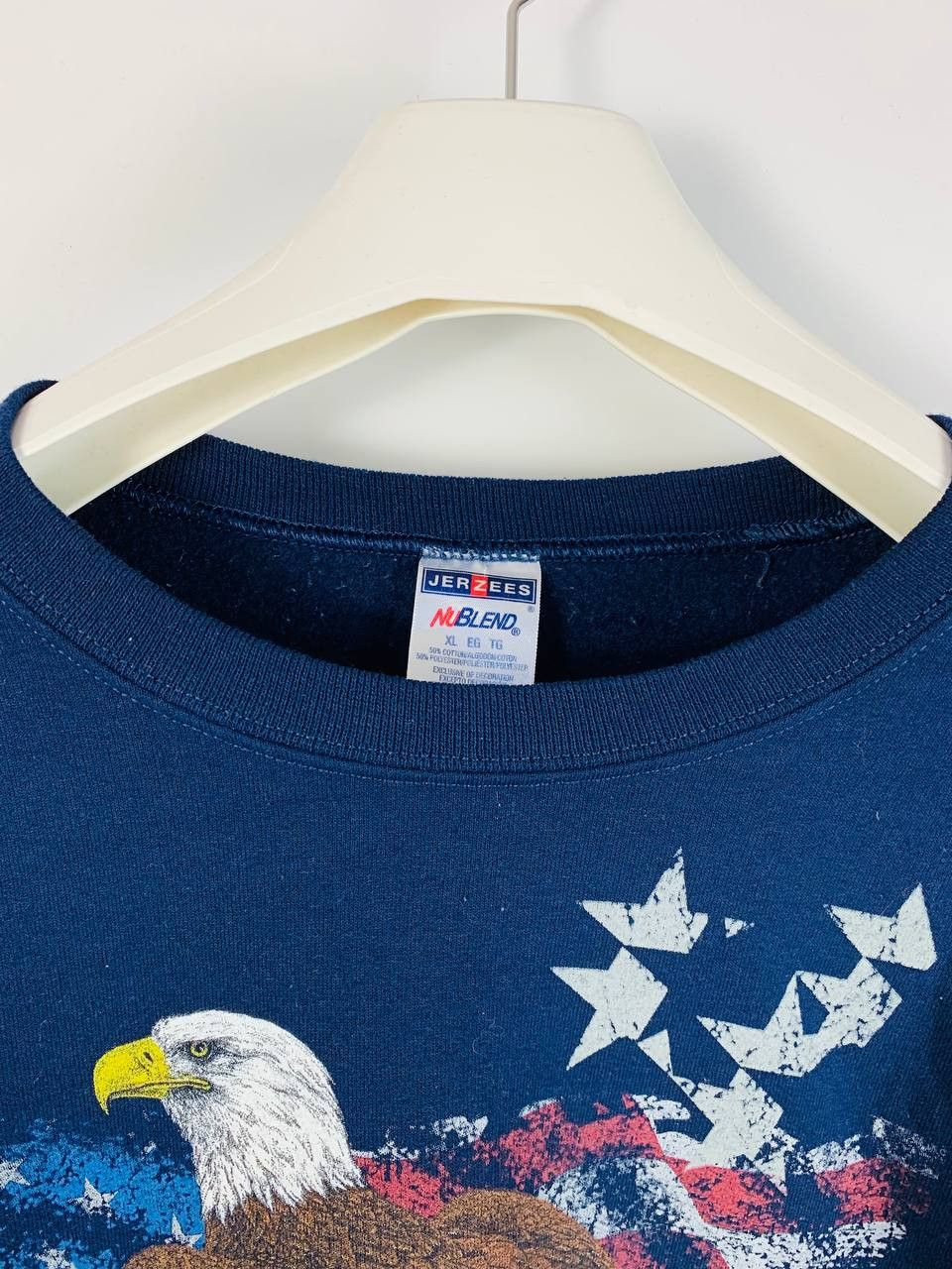 Vintage Vintage sweatshirt eagle blue cotton XL Size US XL / EU 56 / 4 - 2 Thumbnail