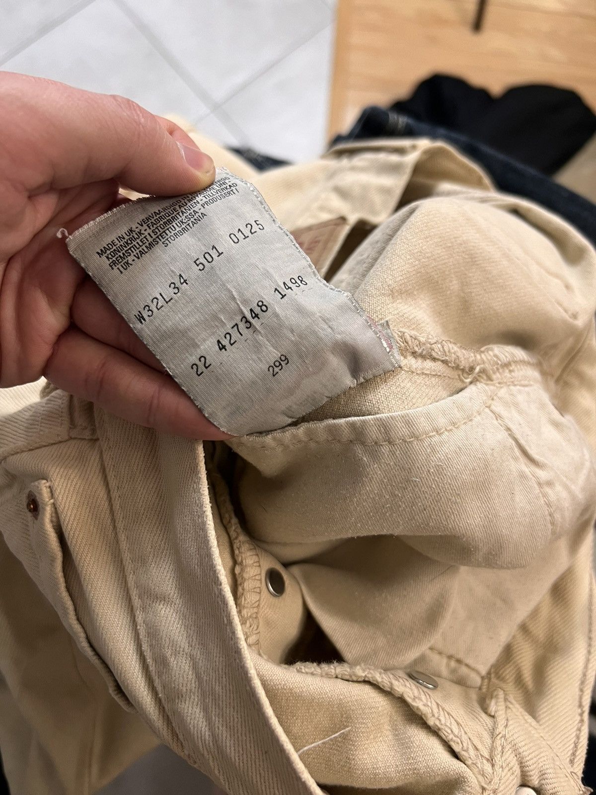 Levi's Rare Vintage 90s Levi’s 501 32x34 Sand Denim Jeans Pants Size US 32 / EU 48 - 11 Thumbnail