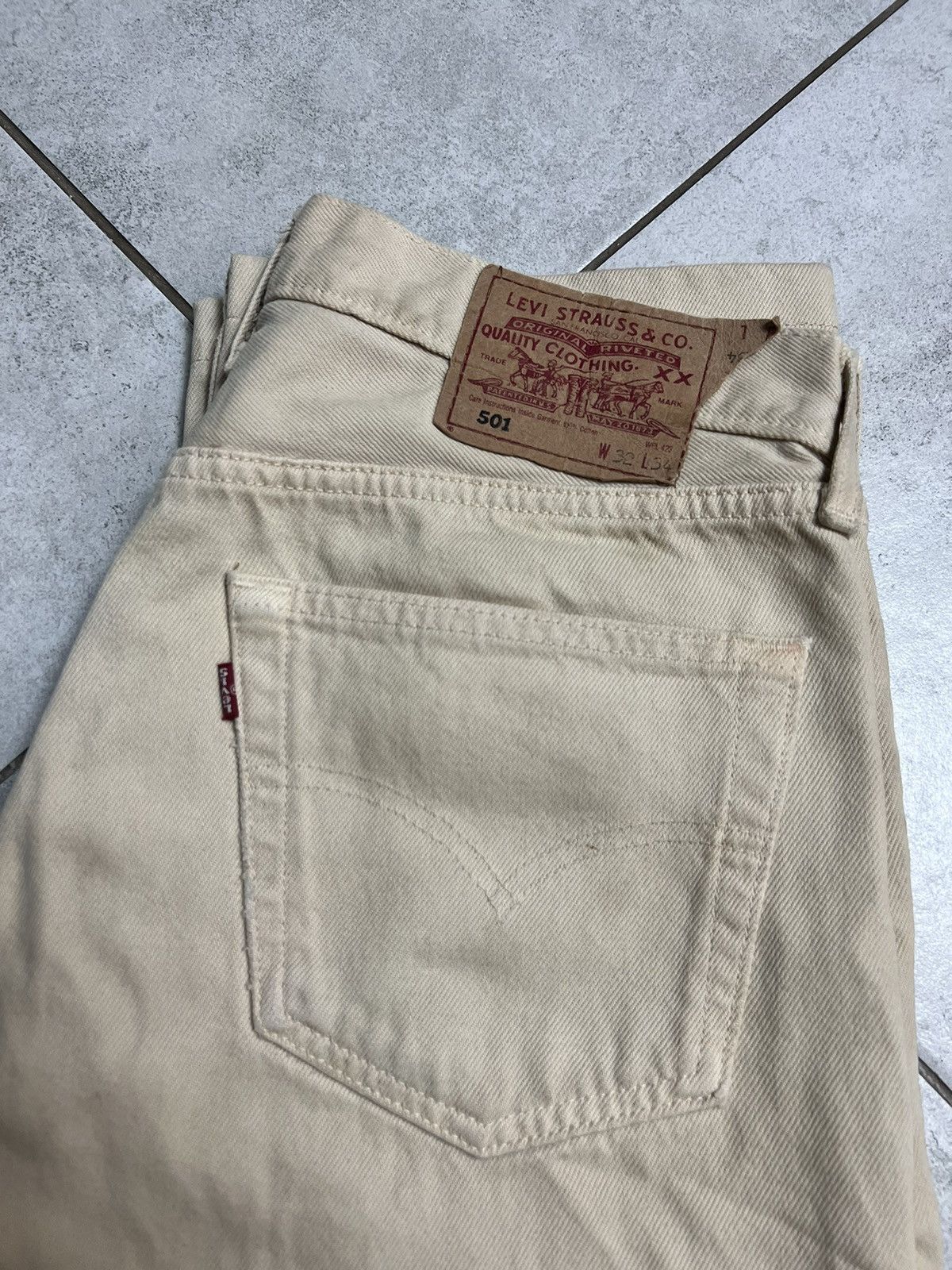 Levi's Rare Vintage 90s Levi’s 501 32x34 Sand Denim Jeans Pants Size US 32 / EU 48 - 4 Thumbnail