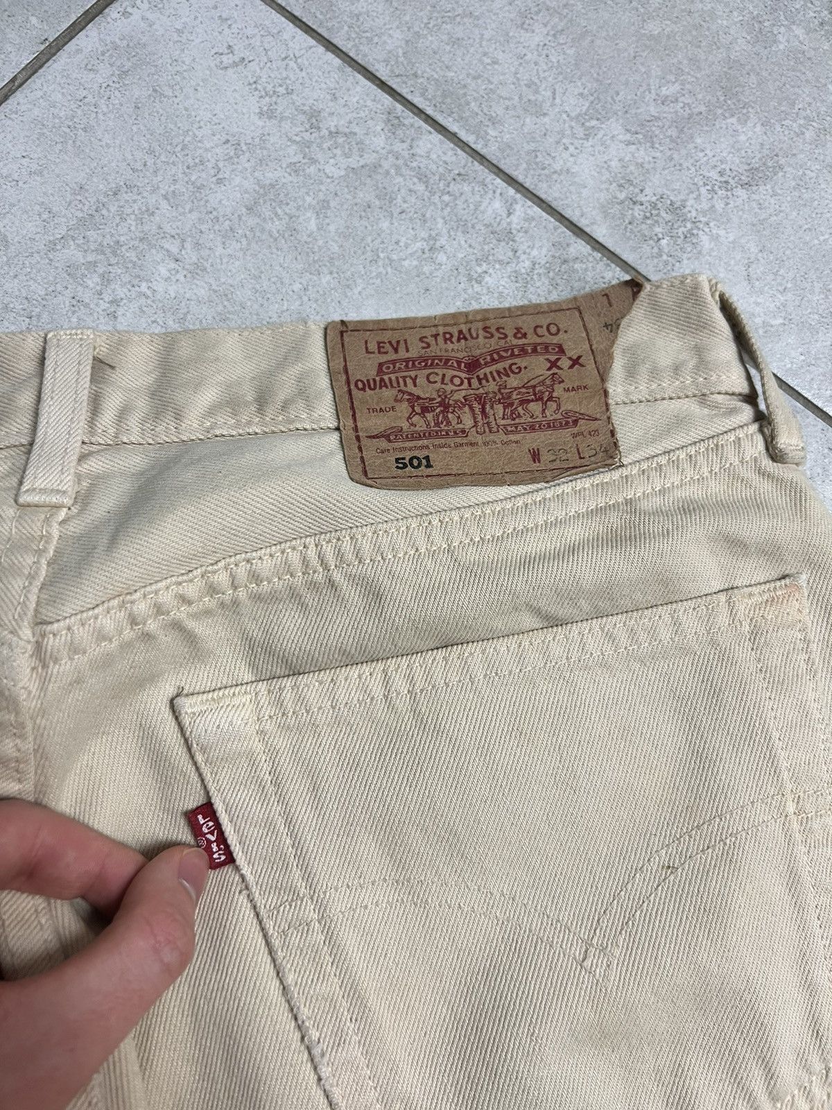 Levi's Rare Vintage 90s Levi’s 501 32x34 Sand Denim Jeans Pants Size US 32 / EU 48 - 8 Thumbnail