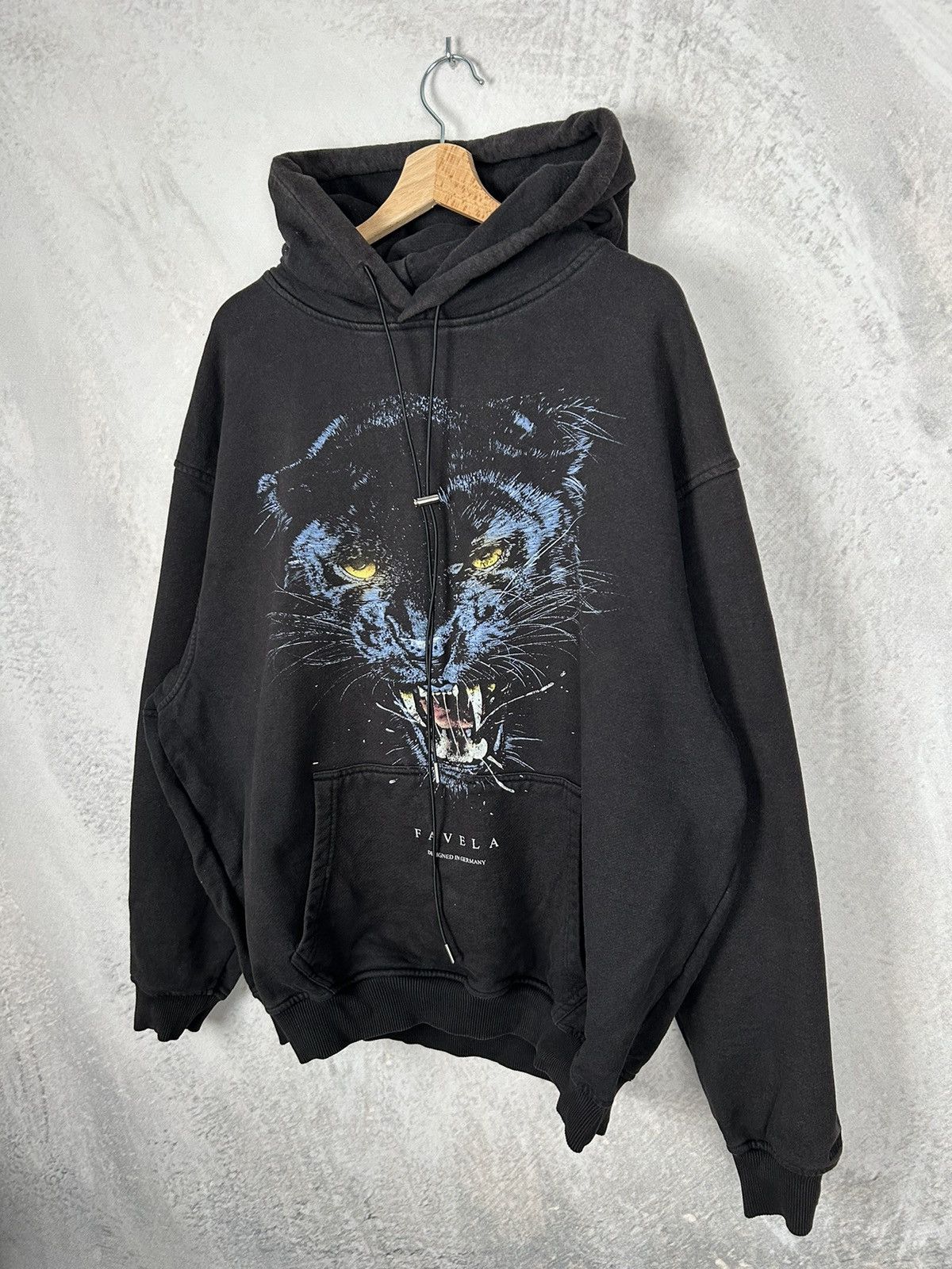 FAVELA Vintage Favela Panther Animal Hoodie Streetwear Boxy 90s Y2K Size US XL / EU 56 / 4 - 2 Thumbnail