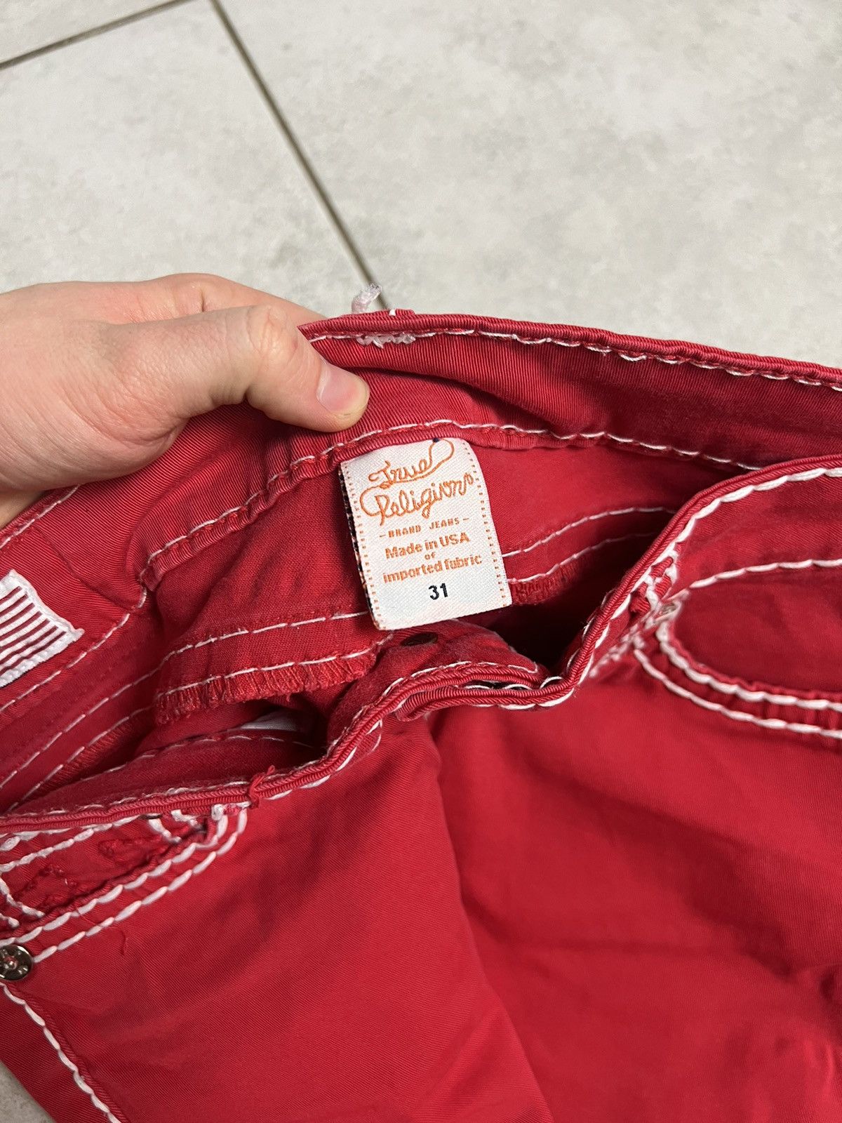 True Religion Rare True Religion Brooklyn Skinny Red Jeans Men Size: 31 Size US 31 - 6 Thumbnail