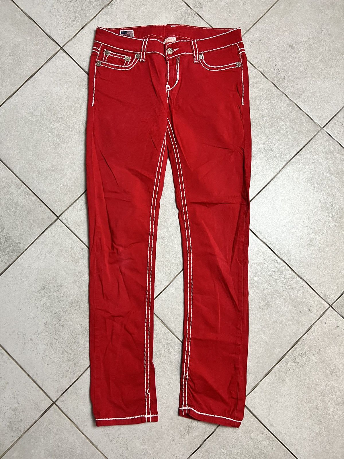True Religion Rare True Religion Brooklyn Skinny Red Jeans Men Size: 31 Size US 31 - 2 Thumbnail