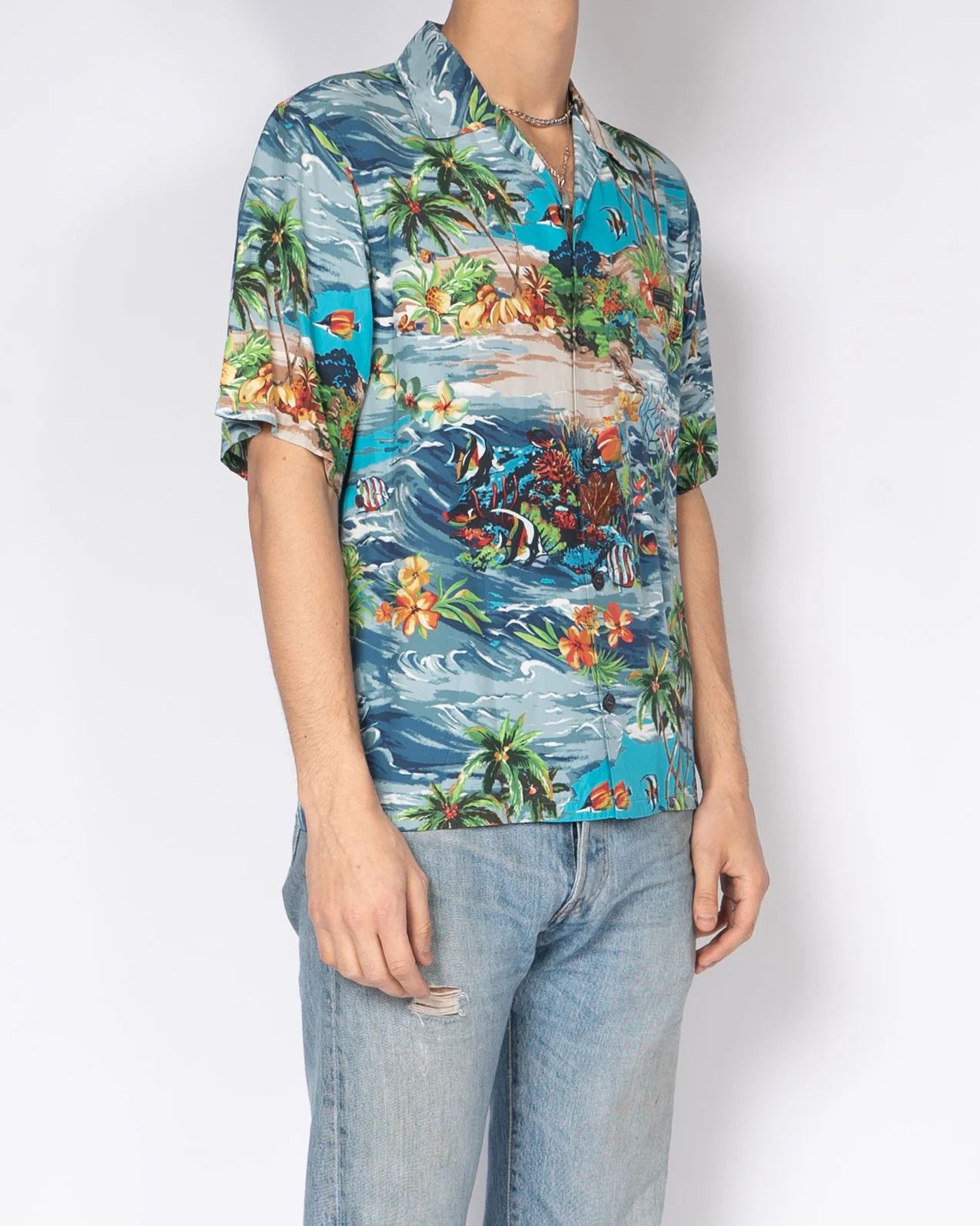 Prada Hawaii Printed Viscose Bowling Shirt Size US L / EU 52-54 / 3 - 2 Thumbnail