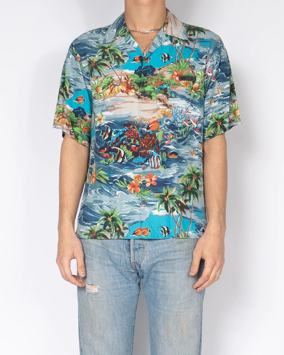 Prada Hawaii Printed Viscose Bowling Shirt Size US L / EU 52-54 / 3 - 1 Thumbnail