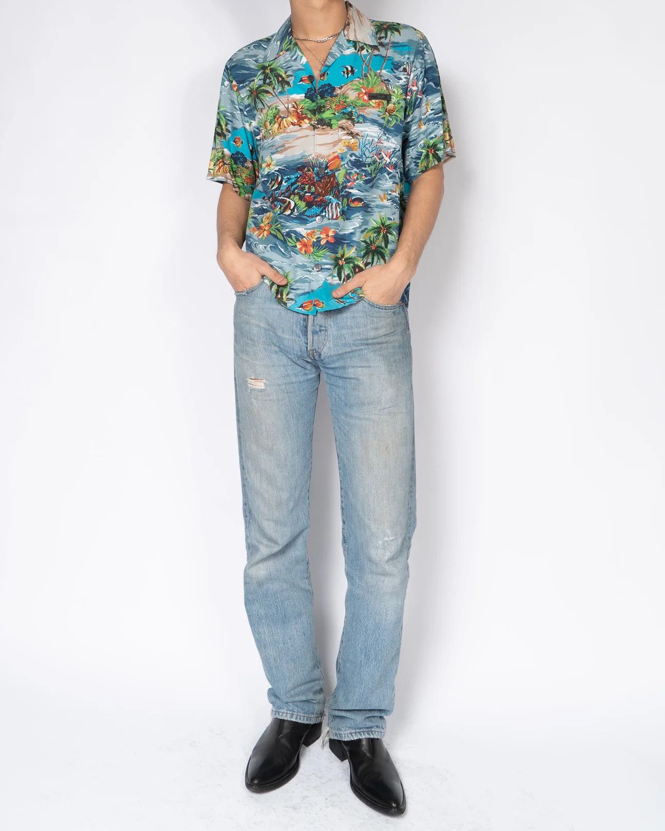 Prada Hawaii Printed Viscose Bowling Shirt Size US L / EU 52-54 / 3 - 5 Thumbnail